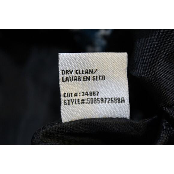 I.C.E. Women's M Teal Black Herringbone Tweed Lined Large Button Blazer Pockets - Picture 9 of 16